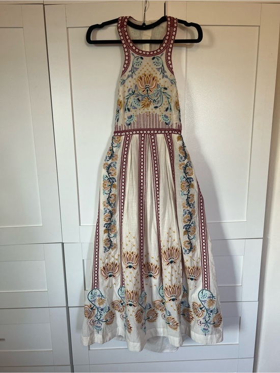Anthropologie Dresses & Skirts - Anthropologie Cream Maxi Dress with Multicolor Floral Embroidery